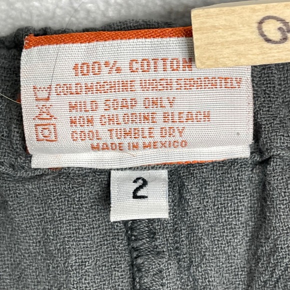 Oh My Gauze Sammy Pant Womens L/XL 2 Graphite Wide Leg Capri Cotton Lagenlook - Picture 4 of 9